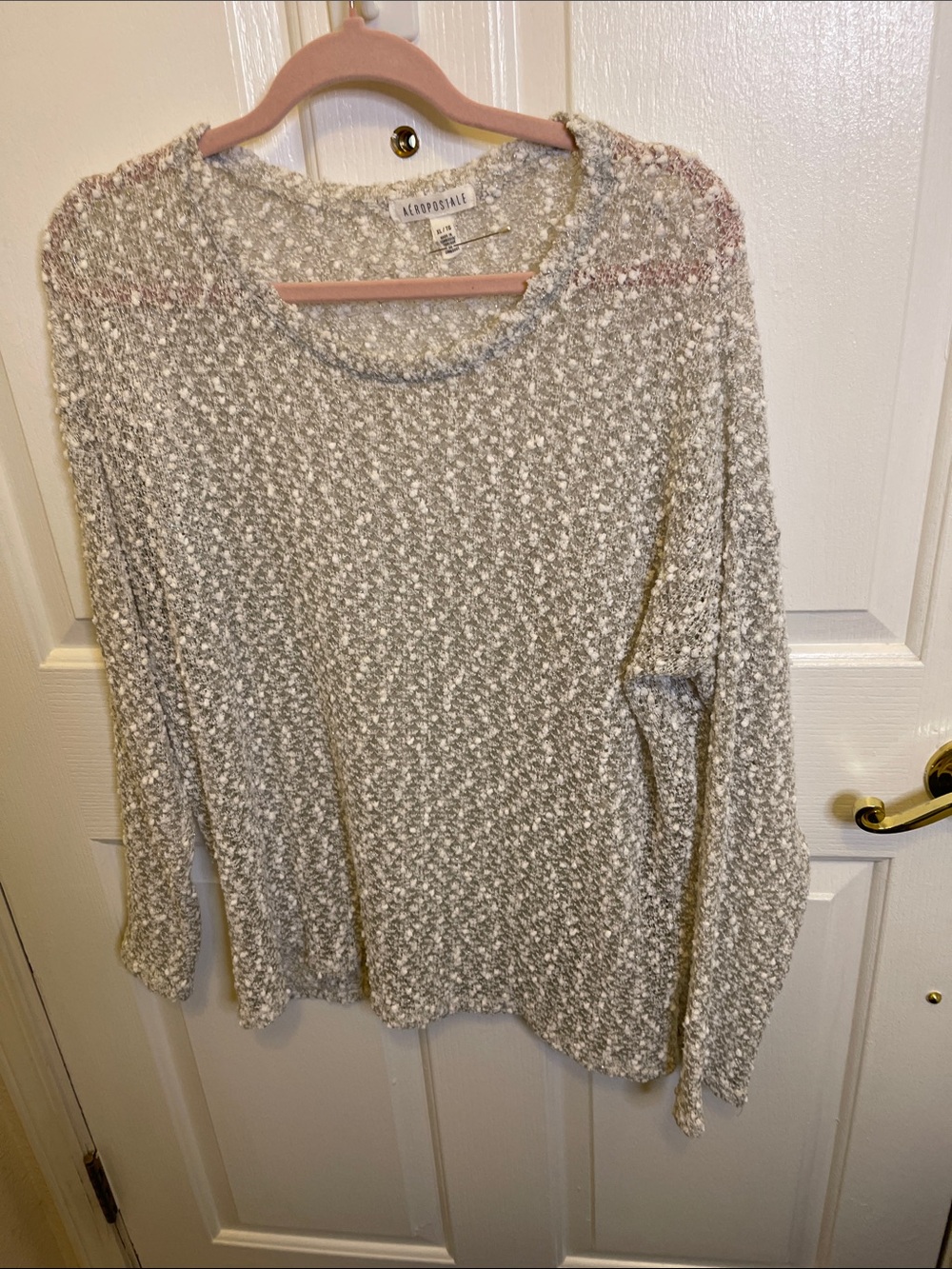 Aeropostale   Cream Marbled Knit Crewneck Sweater